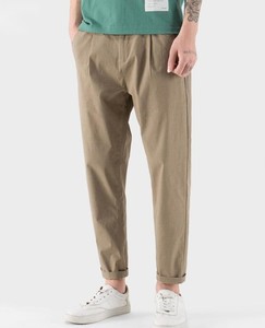 Pantalon de costume homme en coton léger, taille mi-haute, coupe droite évasée, style business décontracté, avec braguette zippée, pour l'automne - Product Image 3