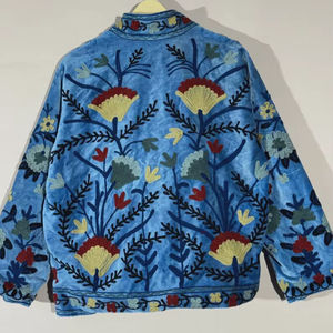 Chaqueta Reversible de Algodón Acolchado Kantha con Estampado Floral Indio para Mujer, Otoño-Invierno, Ecológica, Transpirable y Antiarrugas - Product Image 1