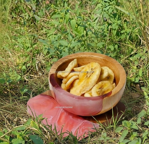 Ensemble de bols à collation en résine et bois faits à la main – Bols à fruits secs et à servir - Product Image 3