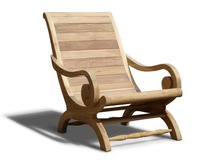 Fauteuil à bascule moderne en teck - Durable, imperméable, confortable, empilable, utilisation intérieure/extérieure, hôtels, salons, cuisines