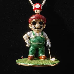 Figurine de jeu vidéo personnalisée, charme de personnage 3D en moissanite, plaqué or, argent 925, bijoux fins, accessoire cadeau - Product Image 1