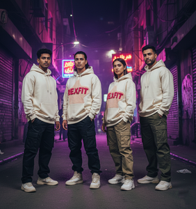 Sweat à capuche zippé Rexfit Sport pour homme, logo personnalisé, épaules tombantes, coupe ample, haute qualité - Product Image 2