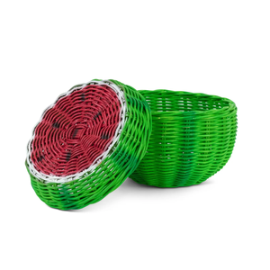 Hot Selling Watermelon Rattan <b>Storage</b> <b>Basket</b> Nursery Room Furniture Kids Room Organizer For Toys And Books Craft Wholesale - Product Image 1