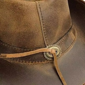Chapeaux de cowboy en cuir OEM ODM, design haut de gamme, sur mesure, vente en gros, respirants, décontractés, pour le voyage - Product Image 3