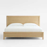 Cadre de lit en bois massif pliable et sculpté à la main, style moderne |   Meubles de chambre à coucher finition chêne clair KD Inde