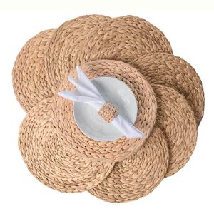 Napperon tressé bohème en jacinthe d'eau, robuste, écologique, tissé en usine, haute isolation, personnalisable - Product Image 6