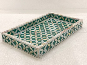 Plateau d'incrustation d'os en bois naturel fabriqué à la main assiette de service personnalisée de haute qualité pour les restaurants à la maison hôtels directement-classique - Product Image 2