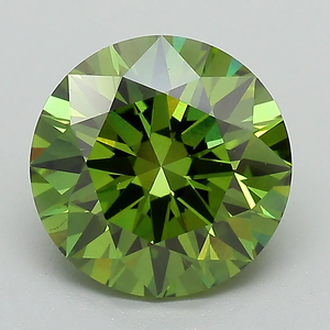 Diamante verde sintético de corte brillante redondo exclusivo, piedra suelta. - Product Image 2