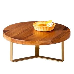Soporte Redondo de Madera Natural para Tartas, Plato Minimalista para Exhibición de Postres, Bandeja para Servir en Fiestas y Decoración del Hogar - Product Image 2
