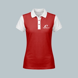 Women's <b>Orange</b> <b>Polo</b> <b>Shirt</b> Short Sleeve Solid Color Casual Breathable cotton Fabric Heat Transfer Front Logo - Product Image 4