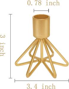 Geometric Wire Taper Candle Holder Modern Metal Candlestick Stand for Dining <b>Table</b> Wedding <b>Decor</b> <b>Party</b> Thick Candles - Product Image 5