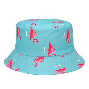 Unisex Bucket <b>Hat</b> <b>Flamingo</b> Print Beige Black Casual Spring Summer Beach Polyester Canvas Adult <b>Hat</b> - Product Image 5