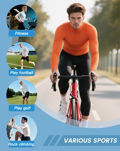 Men Compression Shirt MMA Rash Guard Turtle Neck <b>Long</b> <b>Sleeve</b> Athletic <b>Base</b> <b>Layer</b> Rash Guard For Gym Training Running Cycling Top - Product Image 3