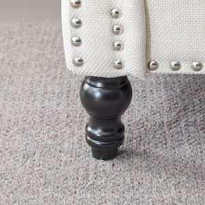 โซฟาหนังเทียมตกแต่งหมุดโลหะขนาด 40.16 นิ้ว ที่นั่งลึก 22 นิ้ว พร้อมที่วางแขนแบบม้วนและเบาะนุ่มสบายสำหรับห้องนั่งเล่น - Product Image 4