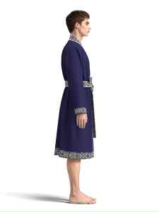 Batas de seda de alta calidad para hombre, camisón estampado, bata de verano de seda fina de manga larga, talla grande, con logo personalizado. - Product Image 5