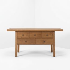 Console Table Modern Solid Teak Wood Five Drawers Entryway Sofa Hallway Desk <b>Stand</b> For Living Room Villa Project Procurement - Product Image 2