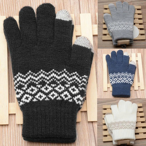 Fashion Jacquard Knit Thermal Winter <b>Gloves</b> Double Layer <b>Touchscreen</b> Outdoor Acrylic Blend Wrist <b>Gloves</b> Cold Resistant Viet Nam - Product Image 6