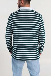 Men's Solid Knitted Pullover Long Sleeve O-Neck Waterproof Sweater Autumn Wear Green <b>White</b> Top - Product Image 3