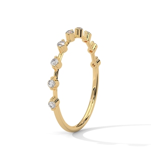 Bague sophistiquée en or avec diamant de laboratoire, design demi-éternité, pour mariage, anniversaire et usage quotidien - Product Image 3