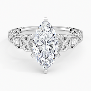 Bague BOJ 037 en argent 925, coupe Marquise, diamant celtique Aberdeen, 2 carats, couleur D, VVS1, moissanite certifiée GRA, vente à prix réduit - Product Image 1