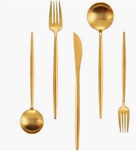 Ensemble de couverts élégants en acier inoxydable doré mat, 20 pièces, pour 4 personnes, au meilleur prix - Product Image 5