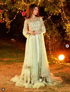 SADIA AUN HUTE COUTURE, Anarkali de Algodón de Longitud Regular en Verde Menta Pastel, Absorbe la Humedad, Secado Rápido, Ropa Casual Tradicional para Mujer - Product Image 6