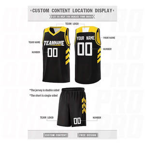 Uniforme de basket-ball d'été personnalisé en polyester, respirant, grande taille, imprimé, séchage rapide, maillot réversible, vêtements de sport, uniforme d'équipe - Product Image 3