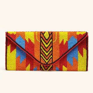 Handmade Multicolor Seed Bead Clutch Bag Geometric Aztec Pattern Envelope Purses Women Boho Evening Handbag Phone <b>Wallet</b> - Product Image 1