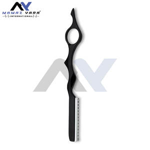 Rasoir noir pour cheveux clairsemés, acier inoxydable, lame professionnelle tranchante, rasoir de barbier avec design de précision - Product Image 4