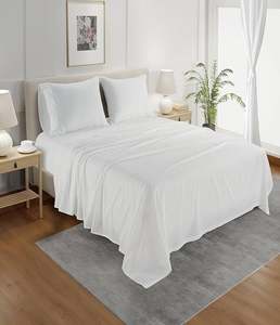 Ensemble de draps en satin 100% coton, 400 fils, toucher soyeux et respirant, collection de literie pour toutes les saisons, pour la maison moderne - Product Image 3