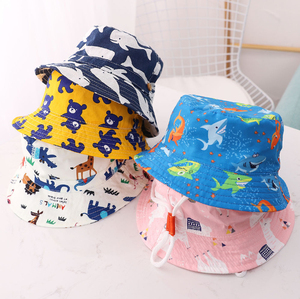Sun Protection Hat for Kids Toddler Boys Girls Wide Brim Summer Play Hat Cotton Baby Bucket Hat With Chin Strap - Product Image 3
