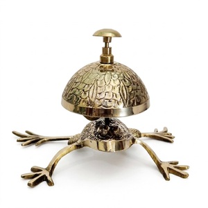 Antique Solid Brass Frog Style Desk <b>Bell</b> Vintage Hotel Reception Service <b>Call</b> <b>Bell</b> for Home Office Restaurant & Nautical - Product Image 1