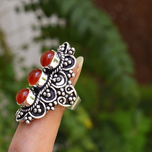 Carnelian Gemstone <b>Ring</b> 925 Sterling <b>Silver</b> Handmade Jewelry Elegant <b>Statement</b> <b>Ring</b> for Women Gift custom jewelry manufacturer - Product Image 3