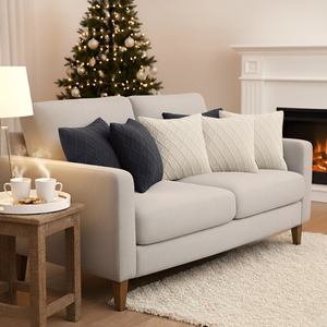 SOGA 6-Piece 45cm <b>Pillow</b> and Cushion Covers Set <b>Navy</b> Blue Diamond Knit and Cream Cable Knit 3 of Each Color - Product Image 6