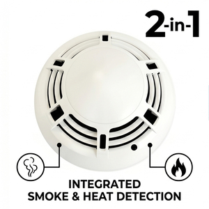 Detector de Humo y Calor 2 en 1 Direccionable con Certificación LPCB EN54, Sensor Dual para Sistema de Alarma contra Incendios Comercial - Product Image 1