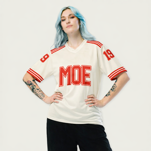 Camiseta deportiva de fútbol americano para mujer, personalizada, con estampado de alta calidad, sublimación personalizada, tejido grueso de 240 g/m², OEM. - Product Image 4