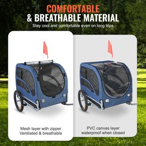Rimorchio per Bicicletta per Cani Facilmente Pieghevole, Supporta 45 kg, Ruote a Sgancio Rapido, Trasportino Universale per Animali Domestici - Product Image 4