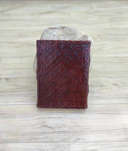 Indian Handmade Genuine Designer Leather Journal A5 Size Hardcover Embossed Stone Design Metal <b>Lock</b> Closure for Professional Use - Product Image 2