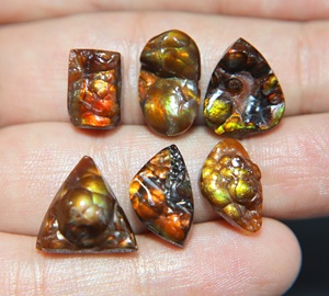 Natural Mexican Fire Agate Druzy Cabochon Smooth Mix Shape Loose Gemstone for Jewelry - Product Image 4