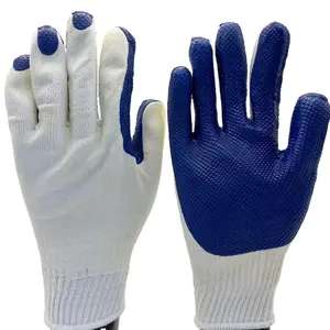 10 г синие хлопковые ламинированные резиновые перчатки