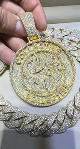 Colgante de cadena con nombre de moissanita VVS de corte redondo personalizado, estilo Hip Hop Iced Out, con diamante de laboratorio, colgante con logotipo de letra de plata 925, joyería para hombre - Product Image 6