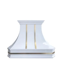 Hotte murale blanche très demandée avec finition dorée, pour cuisine, ventilation domestique, design artisanal - Product Image 4