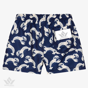 Short de bain pour homme à imprimé floral, séchage rapide, cordon de serrage, taille mi-haute, short de plage avec poches latérales - Product Image 2