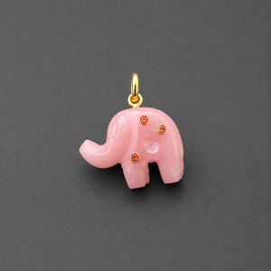 Natural Blue Opal Elephant Pendant Rose Gold Plated Hand Carved Gemstone <b>Animal</b> Charm Healing <b>Crystal</b> Totem Necklace - Product Image 5