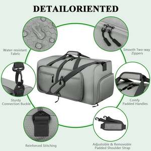 Bolsa de Lona Impermeable de Gran Capacidad, de Poliéster, con Cierre de Cremallera y Correa para el Hombro, para Viajes y Deportes - Product Image 5