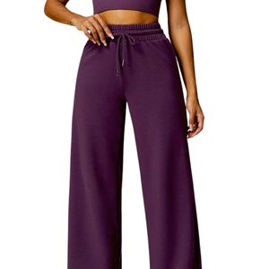 Pantalon de jogging décontracté surdimensionné en coton pour femme, taille haute avec cordon de serrage, OEM ODM - Product Image 1