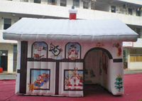 Tente de Noël gonflable combinée avec parcours de jeux, piste de course, château gonflable extérieur décoratif, petite machine distributrice de bonbons pour fête foraine