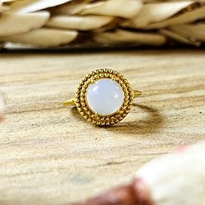 New Arrival Moonstone <b>Rings</b> Boho Brass <b>Ring</b> Women 18k <b>Gold</b> Plated Antique Tribal Beaded Halo Crown Design for Wholesale/OEM/ODM - Product Image 6