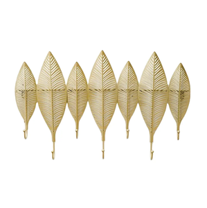 Decorative Leaves Iron Wall Hanger Aureate Finished <b>Coat</b> <b>Hook</b> for Bathroom Home Improvement - Product Image 1