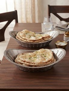 Panier de service ovale en acier inoxydable perforé, résistant au lave-vaisselle, écologique, pour fruits, naan, usage domestique et restaurant, vente en gros - Product Image 1